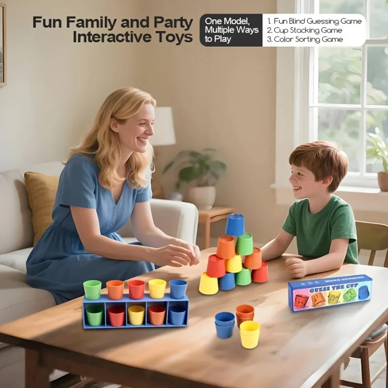 Meerkleurige beker voor kinderen Bijpassend speelgoed Montessori Vroeg onderwijs Speelgoed Plezier Raden Kleurspellen Oefening Visuele kleurcognitie