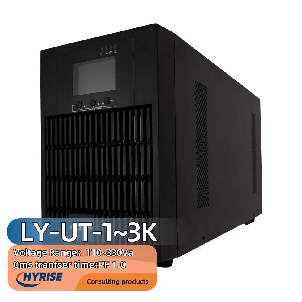 LY-UT1102S Liyao original factory backup power supply high frequency tower UPS 2kVA, input voltage range 110-300Vac, LCD display