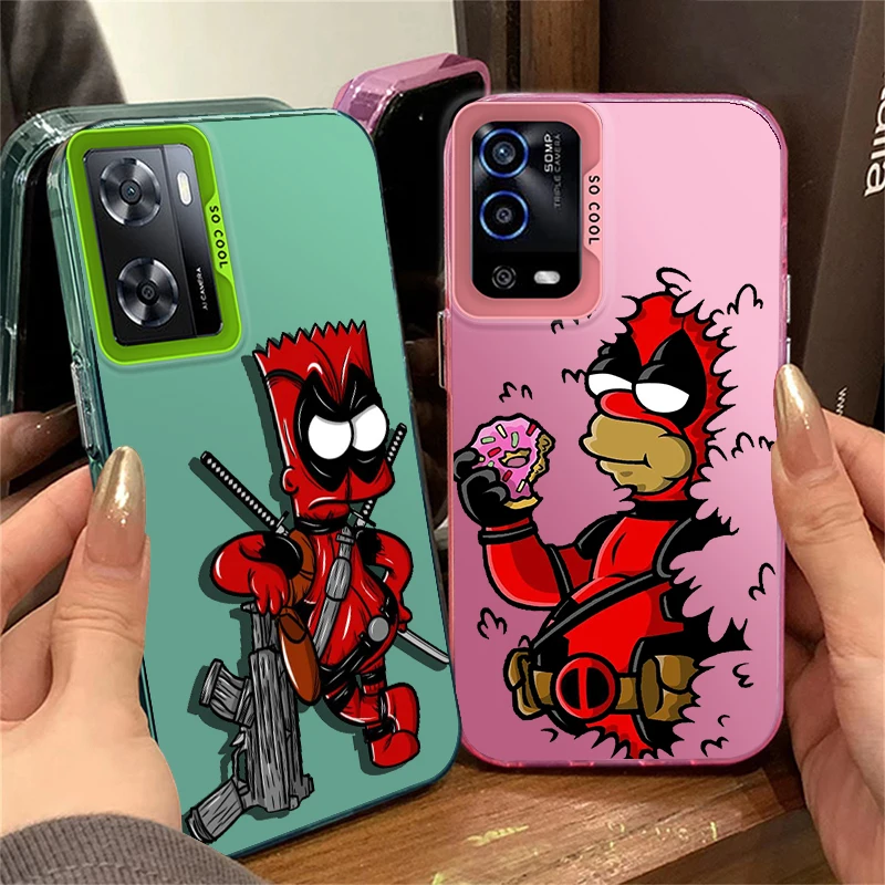 Cartoon Simpsons Warrior For OPPO Realme C21 C15 9i C55 C53 C35 C33 C31 C21Y 11Pro 5G Fashion Colorful Silver Phone Case