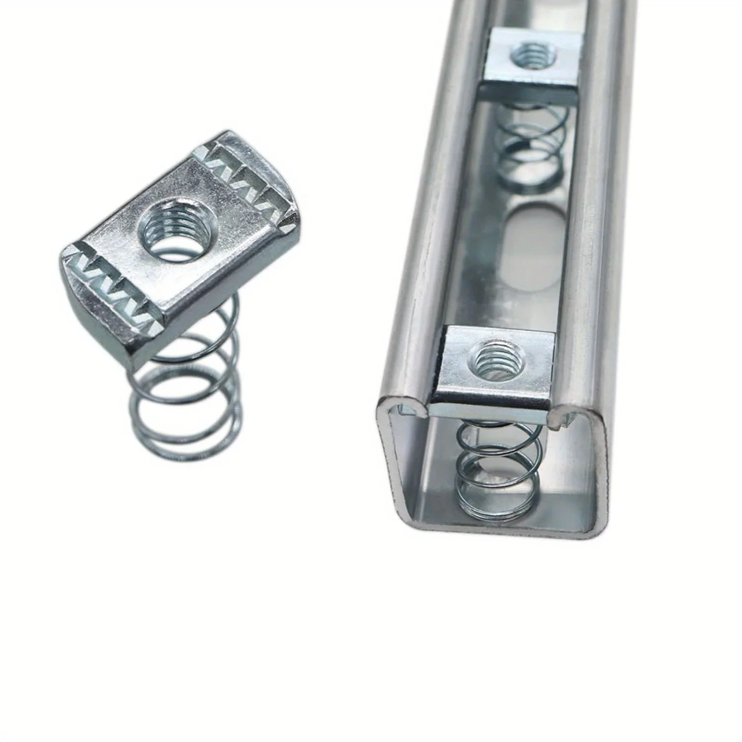 5 قطع من صواميل قناة الدعامة، 3/8 بوصة - 16 صامولة قناة زنبركية مع صواميل زنبركية طويلة بلمسة نهائية رائعة