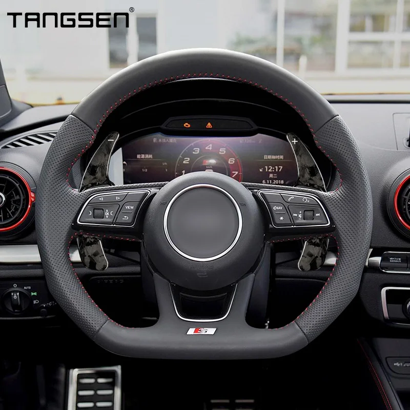 Carbon Fiber Steering Wheel Paddle Shift Compatible For Audi A4 A3 S3 A5 S4 S5 Q5 SQ5 Q7 Q8 SQ7 SQ8 TT TTS Car Accessories