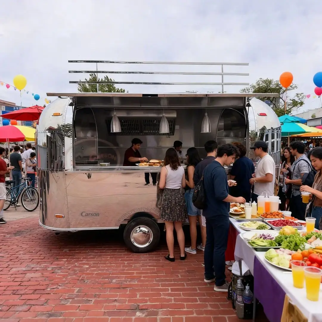 Qingfeng High-End Food Trailer Stylish Design Portable Delicacy Freedom on Wheels