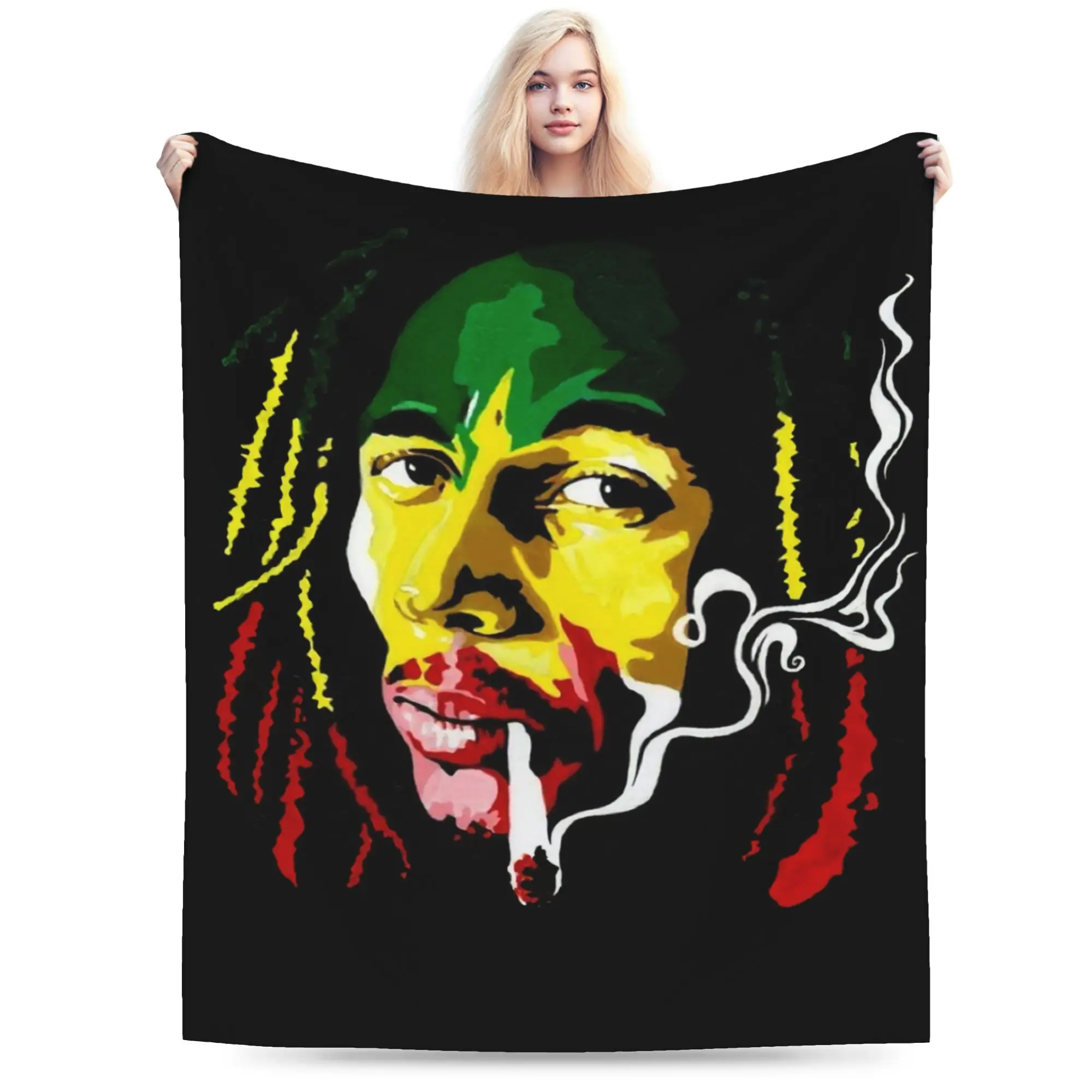 B-Bobs M-MarleyS One Love Blanket Quality Soft  Throw Blanket Autumn Girls Boys Couch Chair Sofa Bed Fashion Bedspread