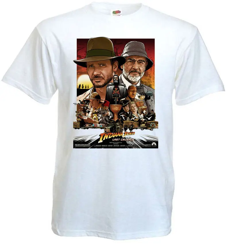 

Indiana Jones And The Last Crusade T shirt white movie poster all sizes S-5XL