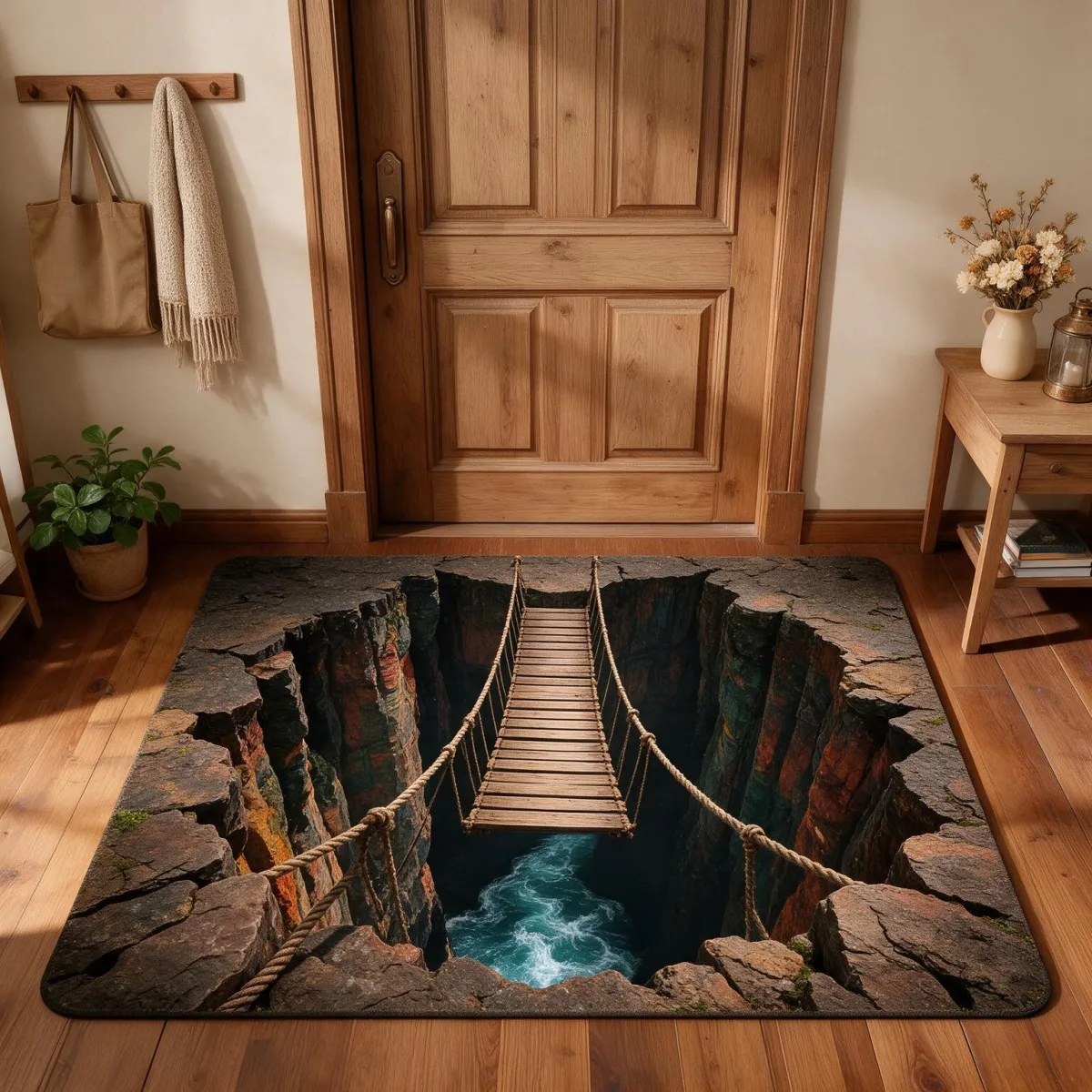 Tappetino da portiera in flanella stampata, di forma quadrata e con spessore maggiore, morbido e vellutato, ideale per l’ingresso, con superficie assorbente e fondo in PVC antiscivolo, adatto per