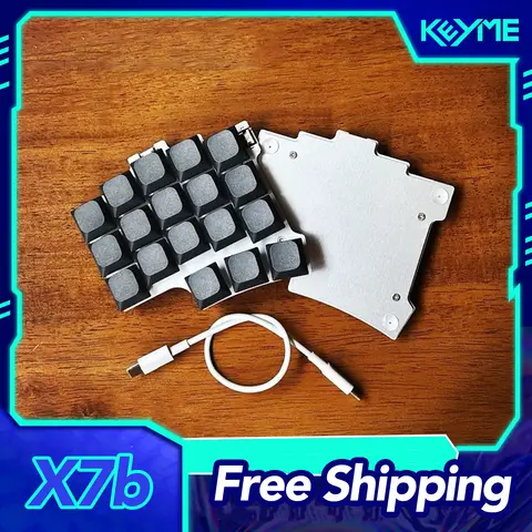 X7b Wired Split Mechanical Keyboard FR4 + Aluminum Alloy Plate Dual-Layer Structure Low Profile Switches Support QMK/VIAL Gifts