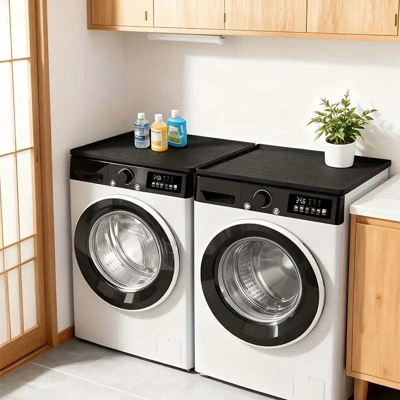 1 Piece of Non-Slip, Waterproof, Dustproof, Thickened Silicone Washing Machine Protection Mat, Suitable for Washing Machines, Dryers, and Refrigerators, Top Storage Mat for Washing Machines and Dryers, Easy to Clean, Suitable for Kitchen Countertops, Rvs, and Laundry Rooms