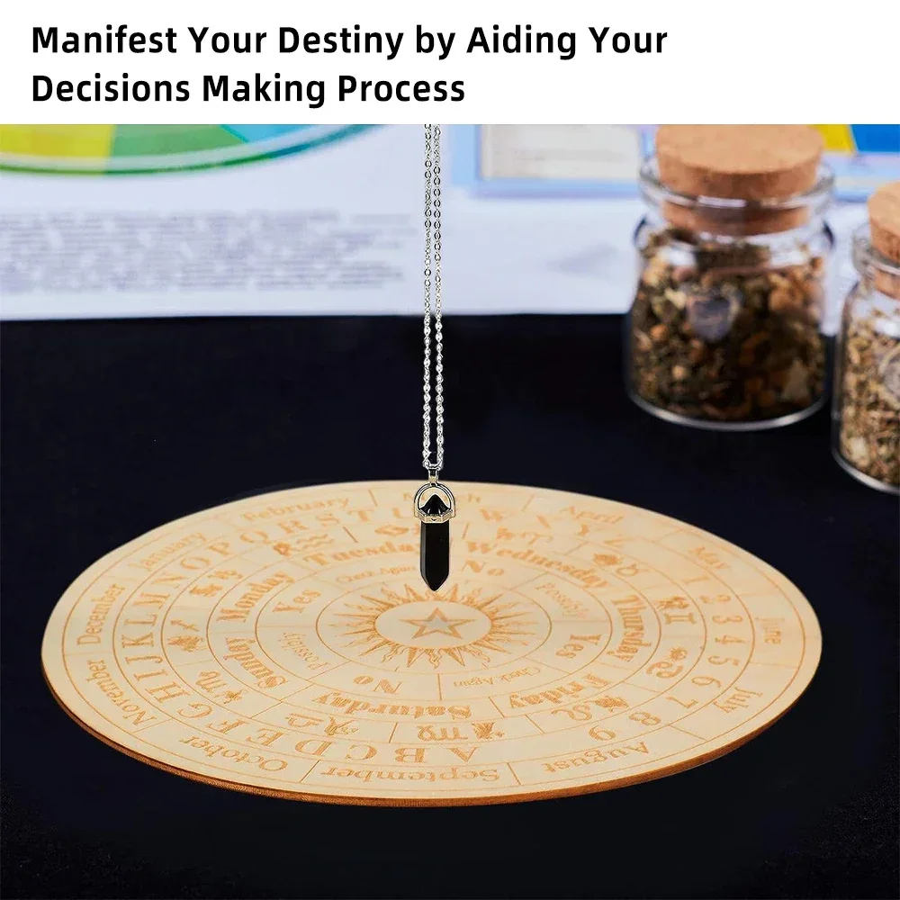 Star Pendulum Board Dowsing Divination Board Double Sided Wooden Boards Metaphysical Message Board Altar Supplies