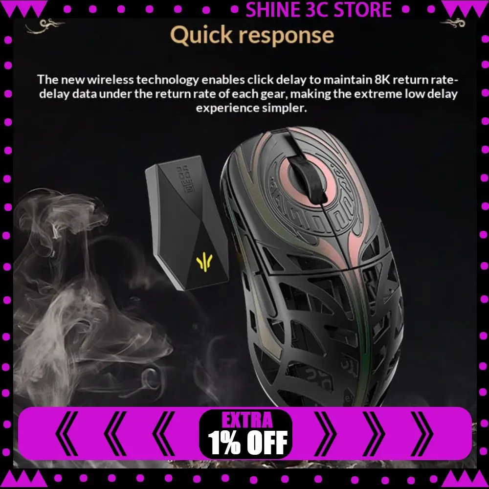 WLMOUSE Strider Gaming Mouse Dual Mode Wireless PAW3950HS Sensor 8KHz Polling Rate Hollow Magnesium Alloy Game Mice PC Accessory