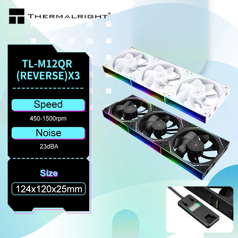 Thermalright TL-M12QR 3 in 1 Computer case cooling fan, wireless splicing/infinity frame/high performance fan