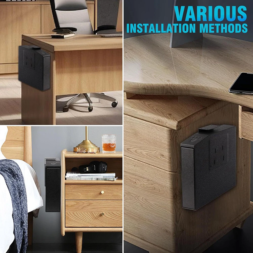 New Wall-Mounted Gun Box Pistol Box Anti-Theft Blue Light Silent Fingerprint Password Key Three-In-One Push-Pull Gun Box Safe