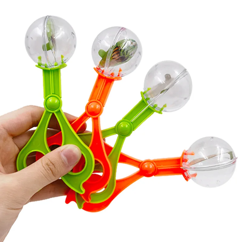 

2Pcs Kids Outdoor Insect Catchers Round Head Tweezers Butterfly Clip Scissor Clip Transparent Observation Insect Catchers Toys