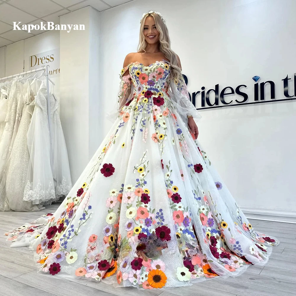 Pastorale herzförmige Brautkleider für Frauen, schulterfrei, A-Linie, Brautkleid, Hofschleppe, Falten, Brautkleider, individuell gestaltet