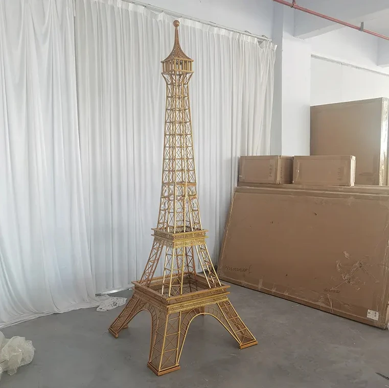 Wedding decoration Eiffel Tower large ornament 8.5 feet metal gold craft arch background outdoor props