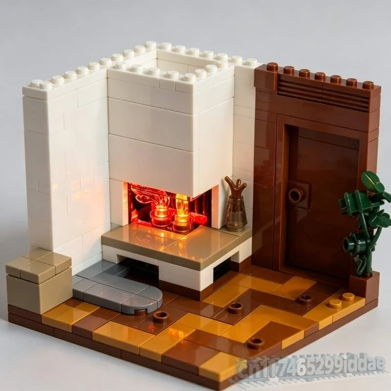 1726PCS Living Room With Balcony MOC Modular House Model Custom Puzzle Architecture DIY Creative Assembly Building Blocks Gift