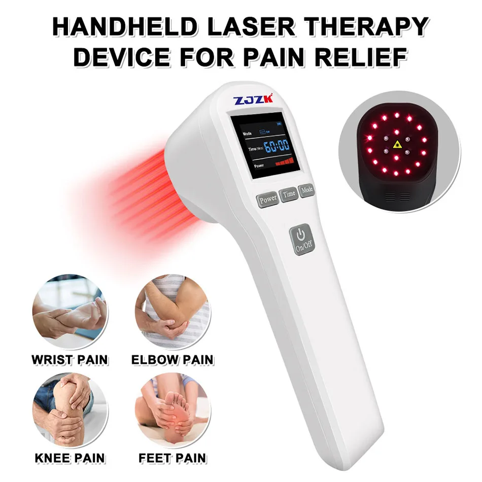 

Laser Photobiomodulation Therapy Device Waist Massage Instrument for Pain and Tendonitis Wounds Healing 880mW 4x808nm 16x650nm