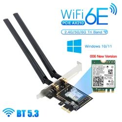 Adaptateur sans fil Bluetooth 5374 ax210ngw M.2, carte réseau Wi-Fi pour PC P1 10 11, 6E AX210 Pcie 5.3 Mbps