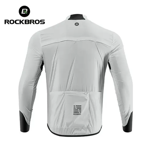 ROCKBROS 경량 사이클링 자켓 방풍 자전거 윈드 브레이커 반사 통기성 러닝 자켓 YKK 지퍼가 달린 남성용 코트