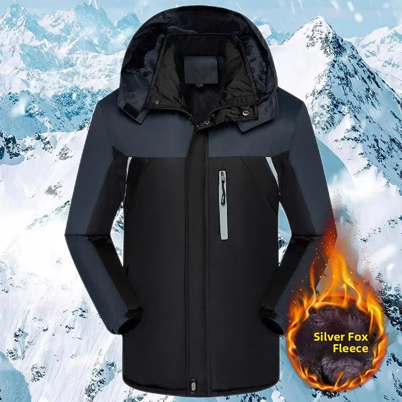 

Men's Thickened Winter Cotton Jacket, Windproof Waterproof Workwear Large Size Casual Outerwear