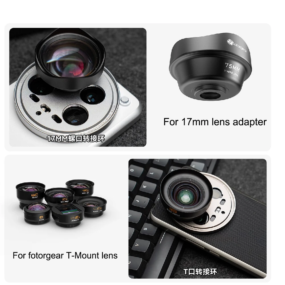 Fotorgear Professional Photography Kits For Xiaomi 14 Ultra Case 67mm Filter Ring 17mm Camera Lens Adapter Phone Lens Cover 14U