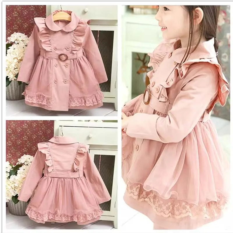 Baby Girls Windbreaker 2026 Spring Jackets For Girls Trench Coat Raincoat Kids Outerwear Coat For Girls Jacket Children Clothes