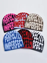 Letters Embroidery Fashion Y2K Knitted Hats Autumn Winter Pullover Warm Beanies Skullies