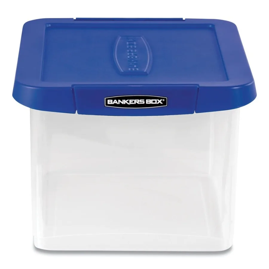 

Fellowes Heavy Duty Water Proof Durable Reinforced Corner Comfortable Handle Built-in Rail Portable File Box FEL0086201