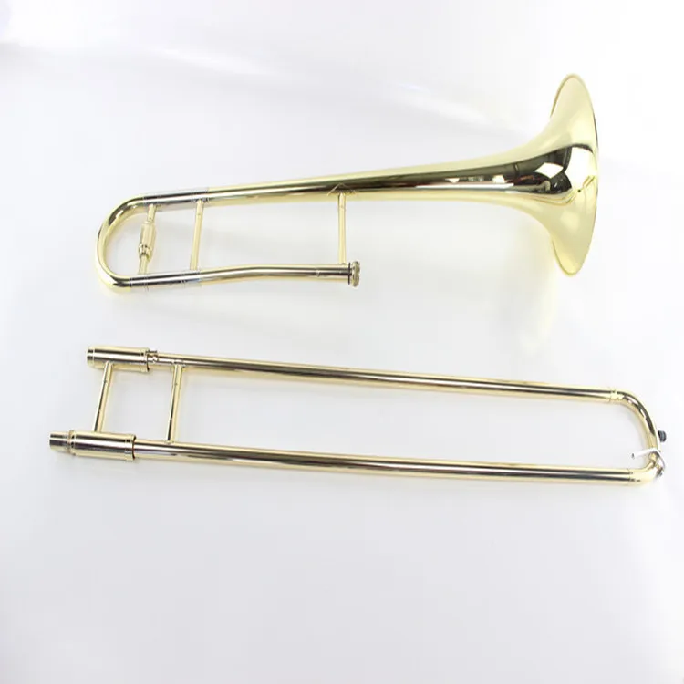 

Hooqu Blowing Instruments Lacquered Gold Trombone Hot Selling B Flat Alto Trombone Golden Yellow Alto Trombone