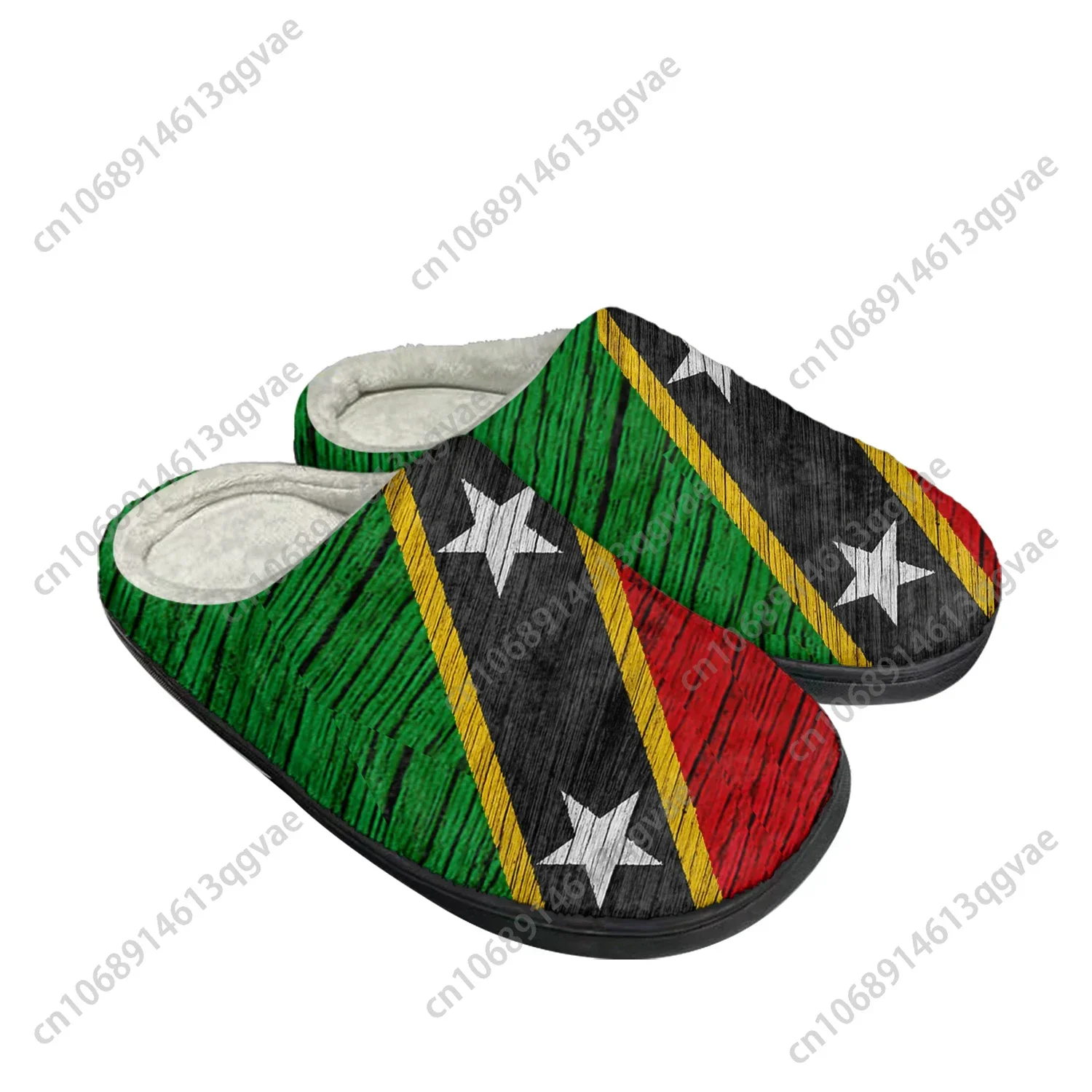 St Kitts and Nevis Flag Home Cotton Custom Slippers Mens Womens Sandals Plush Bedroom Casual Keep Warm Shoes Thermal Slipper