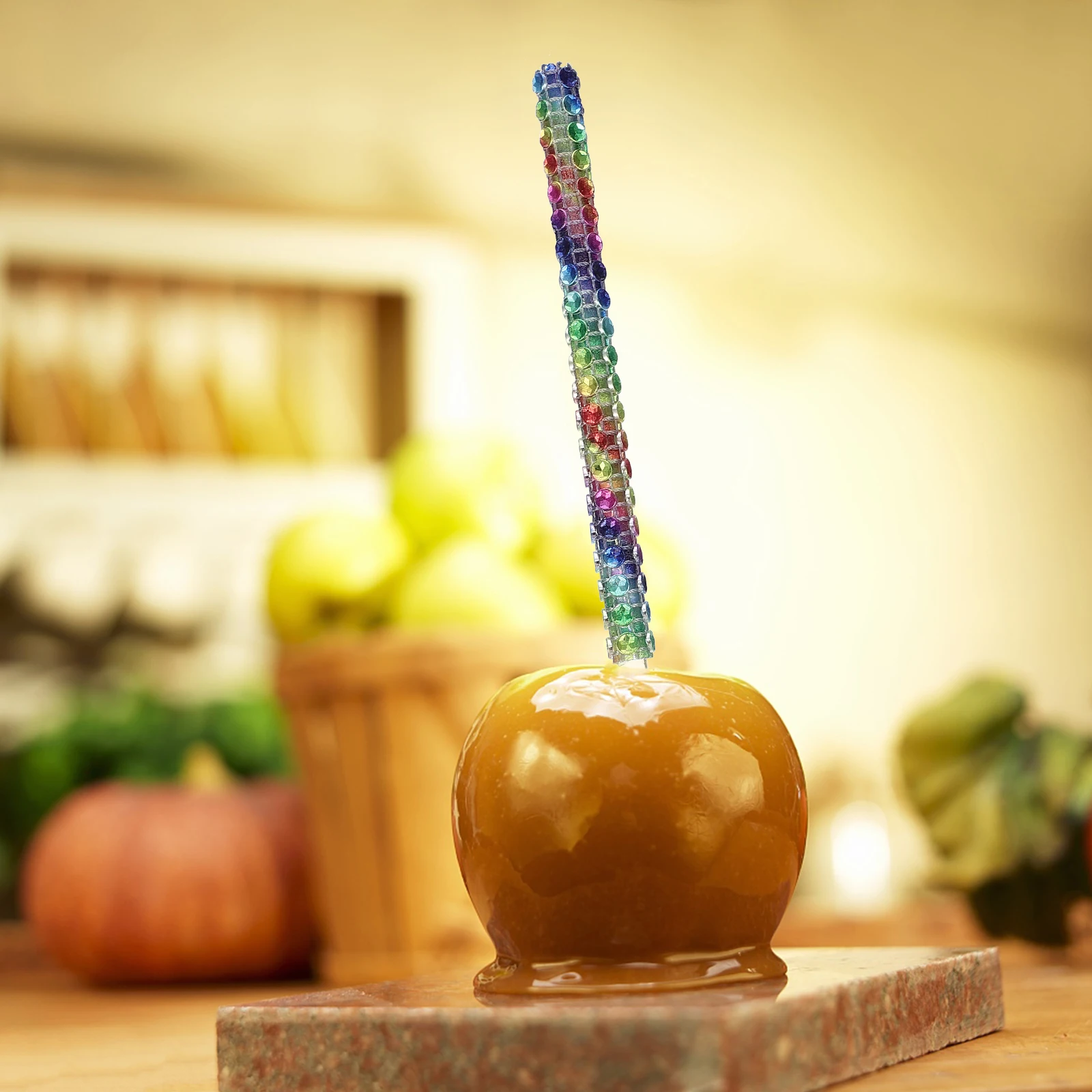 

10Pcs Candy Apple Decor Sticks Acrylic Christmas Decorations Chocolate Fruit Picks Party Supplies Candy Apples Sticks