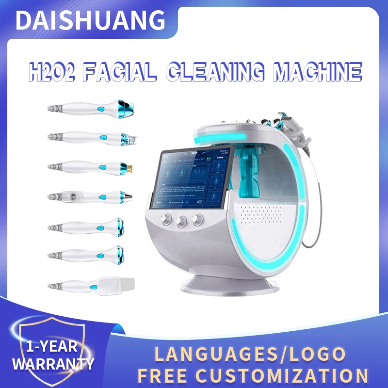 New H2O2 Facial Cleaning Machine 7 in 1 HydraWater Dermabrasion Portable Hydra Cleaning Facial Oxygen Cleaner Hydrfacials