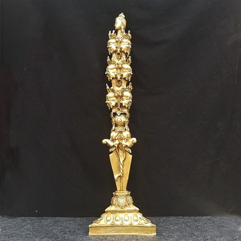 Chinese Style Pure Large Tool Pu Ba Down Magic Pestle Copper Vajra Tantric Buddhist Tool Pu Ba Pestle Package Mail Figurines
