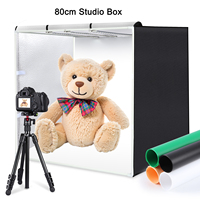 PULUZ 80cm Folding Portable 90W 14000LM High CRI White Light Photo Lighting Studio Shooting Tent Box Kit with 3 Colors Backdrops