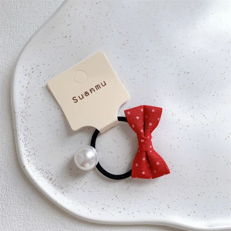 

Fashion Red Blue Denim Bow Barrettes Polka Dot Heart Hair Bands for Girl Side Clips Ponytail Holders Gentle Hold Kids Hair Decor