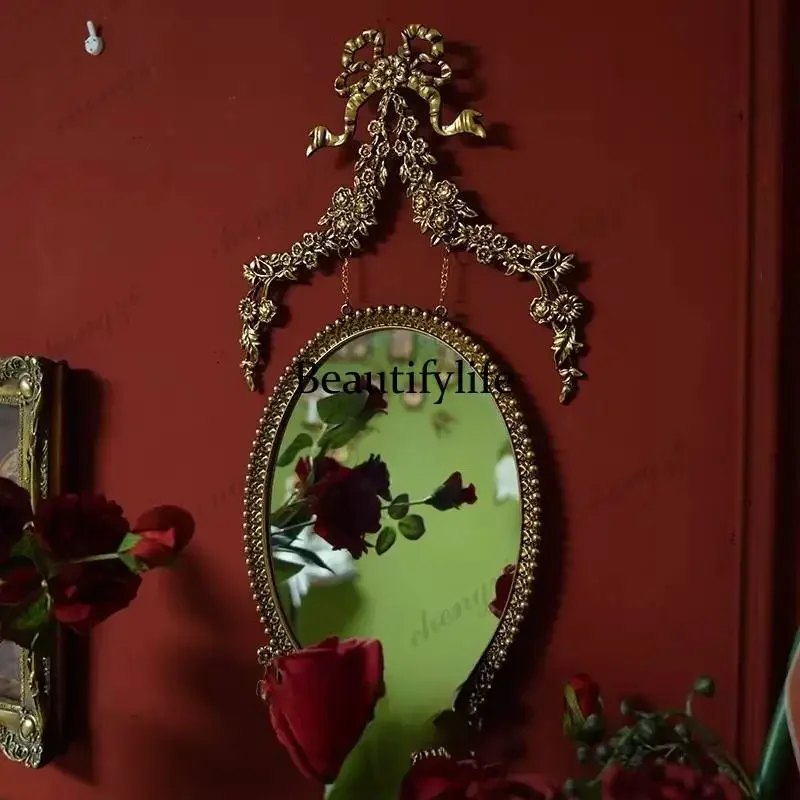 A68Led Antique Retro Mirror Decor Unbreakable Vanity Custom Infinity Mirror Decor Art Bedroom Desktop Espelhos Home Decor Items