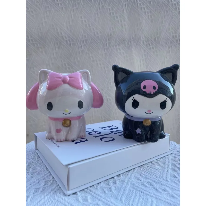 

Sanrio series Kuromi My melody cartoon kawaii ornaments ceramic piggy bank home cute creative decoration birthday gift wholesale