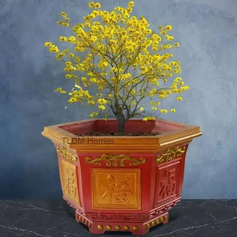 Outdoor Garden Mold Flower Pot Building Cement Hexagonal Thickened Concrete ABS Plastic Model Large Bonsai Abrasive Tool Mold M