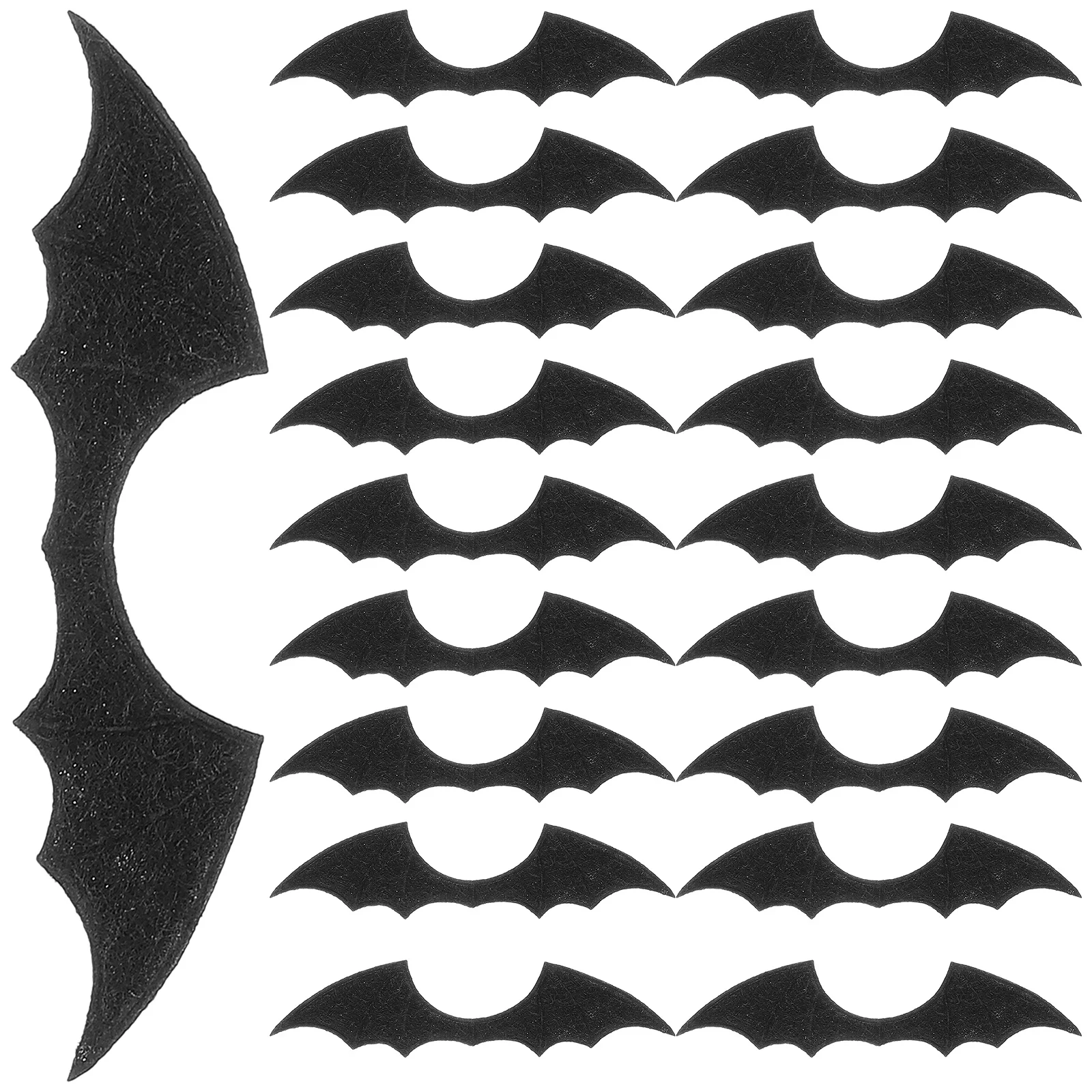 50 Pcs Clothes Bat Wing Party Supply Hair Clips Felt Small Halloween for DIY Non-woven Fabric Shoes Decor Barrettes Wings