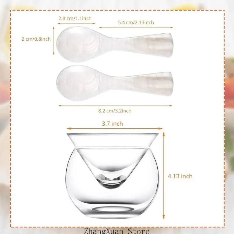 Kaviar-Serviertablett aus Glas, hitzebeständig, kältebeständig für optimale Kaviarkonservierung, 3 x – Detail 6