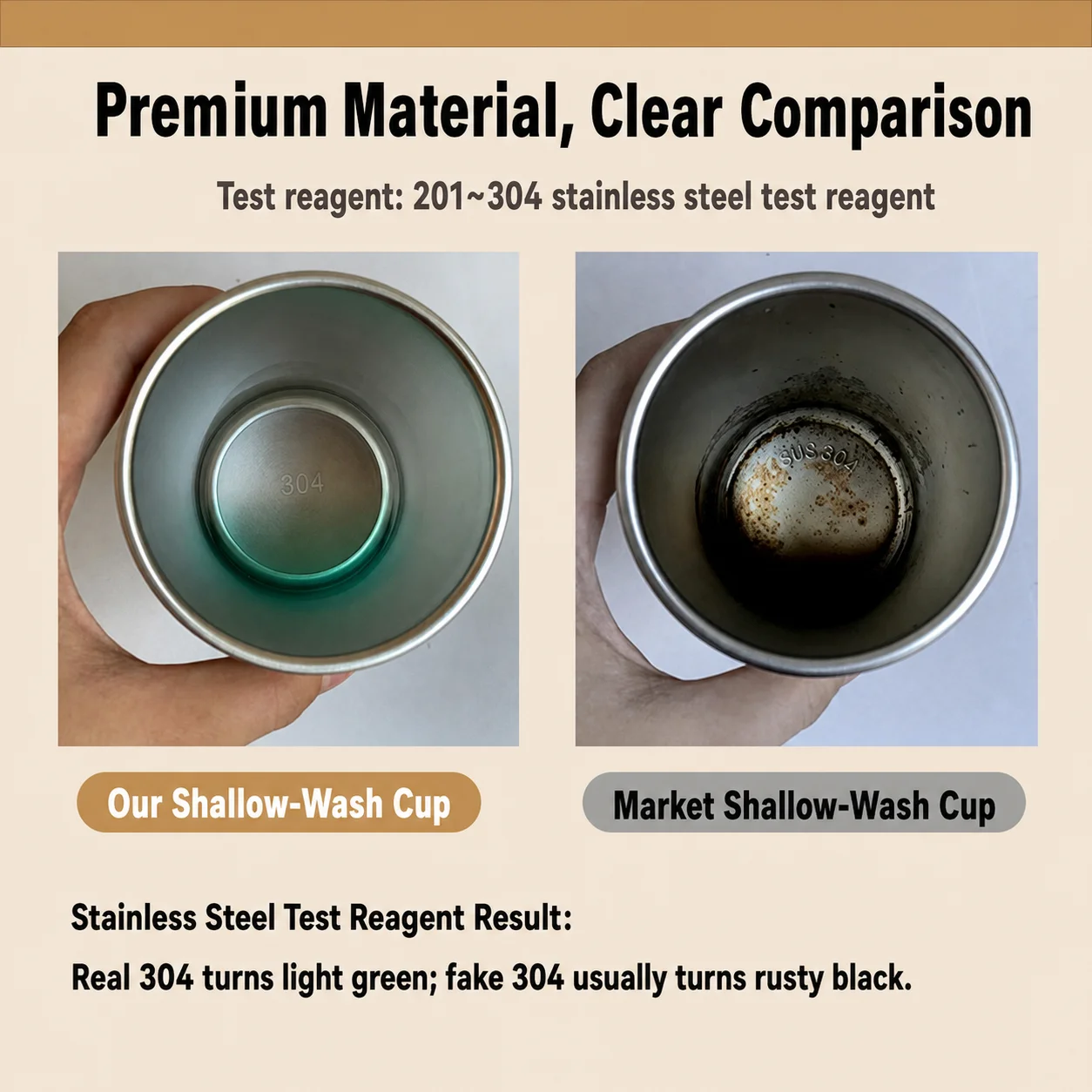 304 Stainless Steel Cup Cute Bathroom Cup Mouthwash Cup Smooth Rounded For Travel Teeth Brushing Home Use