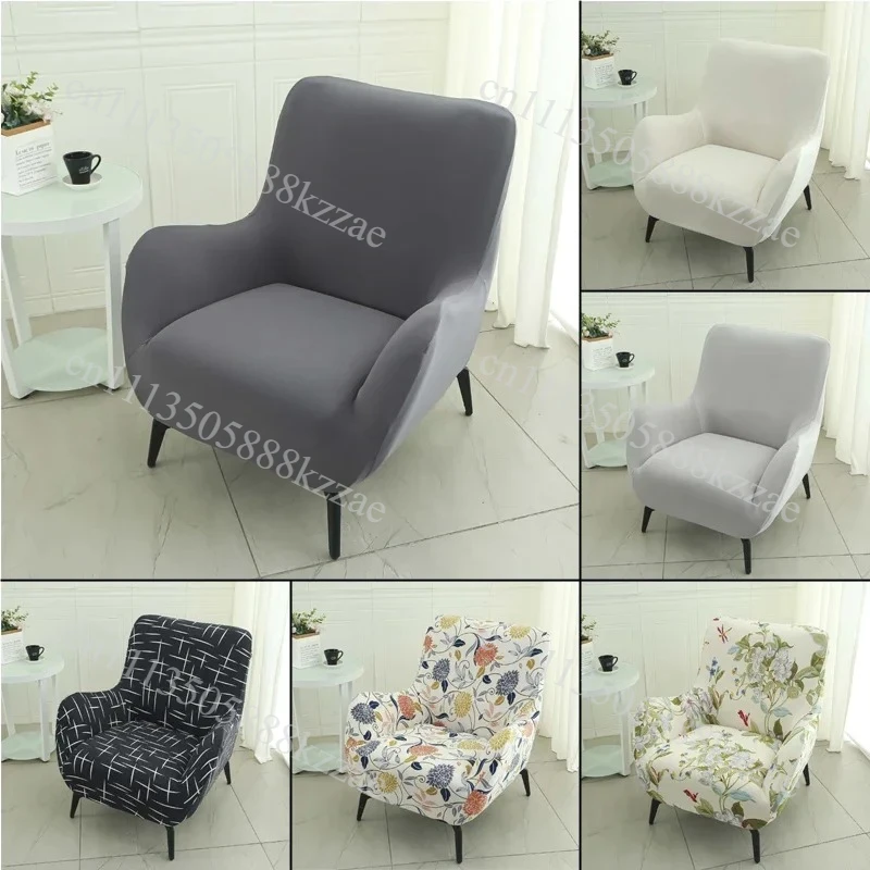 Washable Tub Chair Slipcover Relax Single Chair Case Stretch Printed Club Armchair Cover for Coffee Bar Living Room Office
