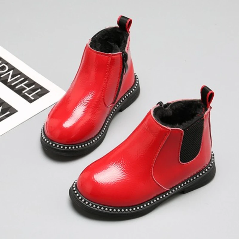 بوتاس موضة حجم كبير الاطفال الأحذية الجلدية 2025 الخريف جديد الفتيات حذاء من الجلد الراحة المضادة للانزلاق الطفل حذاء الثلوج Zapatos De Mujer #6