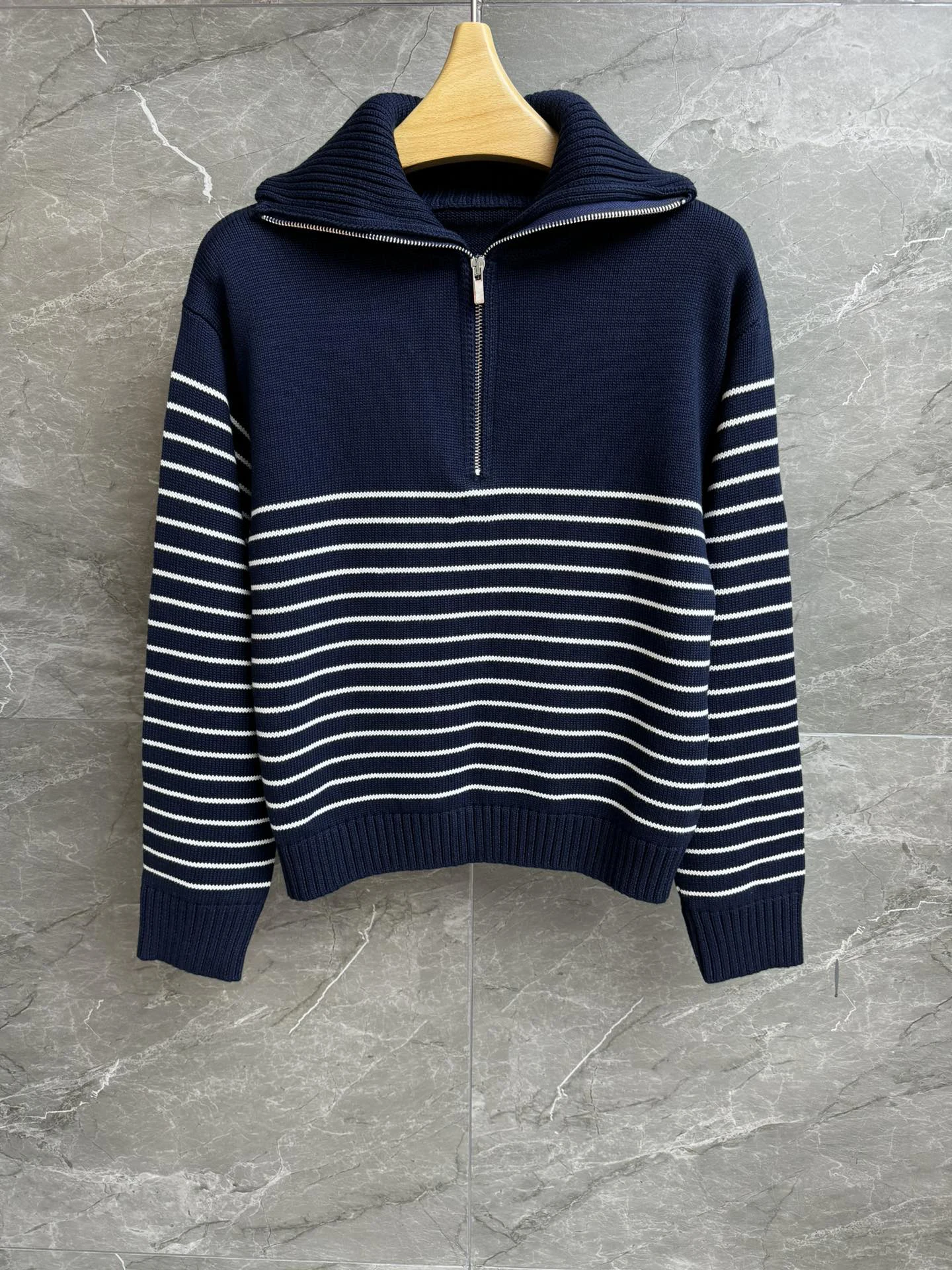 

Half-zip stripe sweater - sleek, slim-fit, cloud-soft, elevated casual style. 2025 summer women's new hot