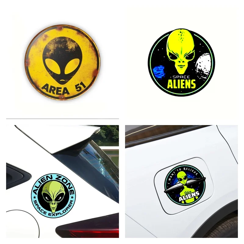 

Car Stickers Creative Retro UFO Alien Decorative for Cafe, Club, Bar, Beach House Wall Decor Vinyl Decal Car Sticker