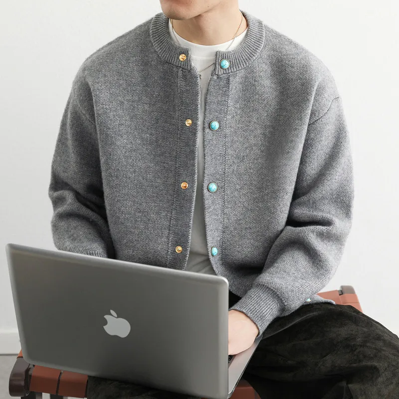 

Men's Knitted Cardigan Jaet Casual Baseball Collar Spring Autumn Faionable Outerwear Couple's Top Soft Polyester Blend