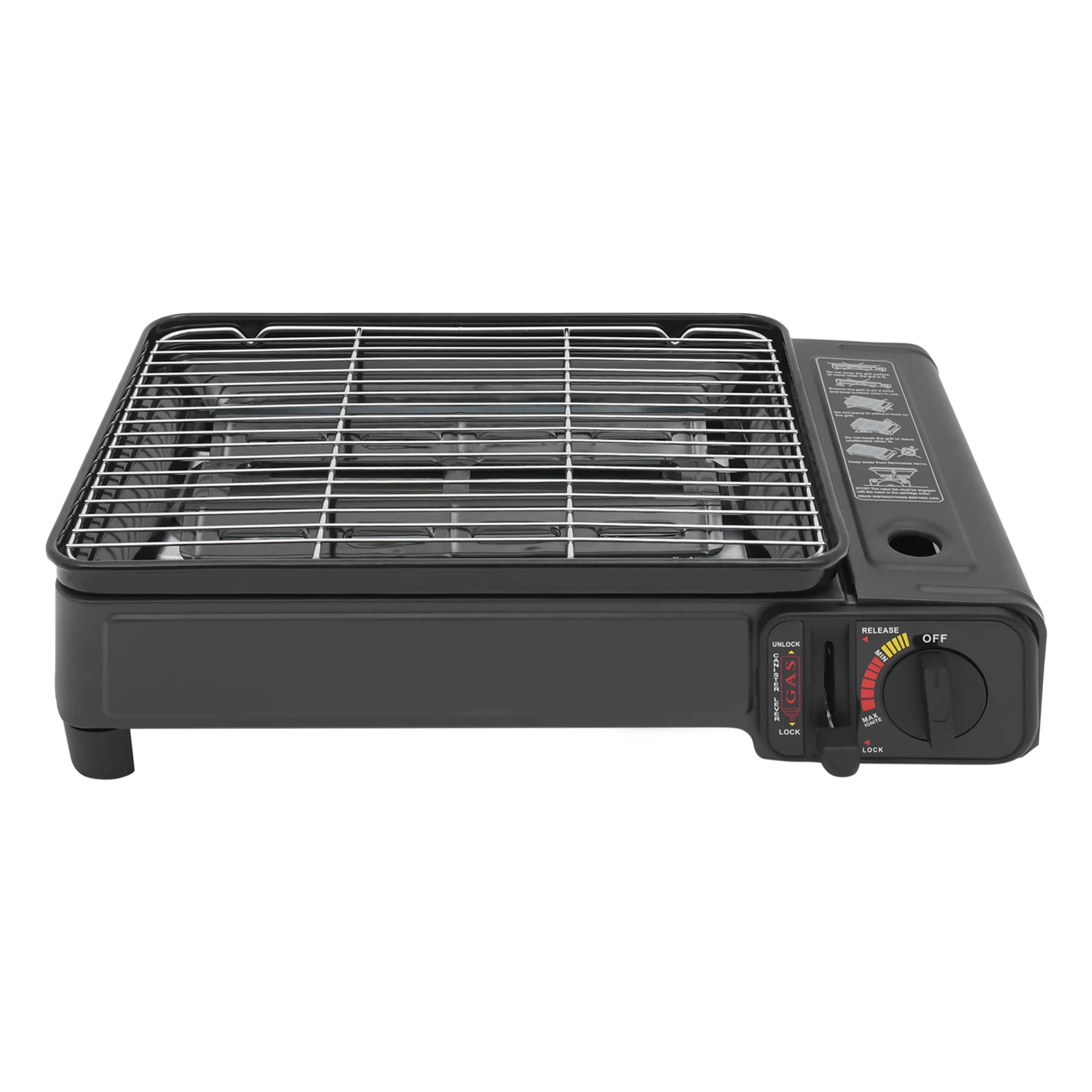 Tragbarer 2,2 kW Butan-Grill-Herd mit Koffer, Tisch-Gasbrenner für LPG und 220 g Butan-Kanister, Outdoor-Camping-Picknick-Ausrüstung