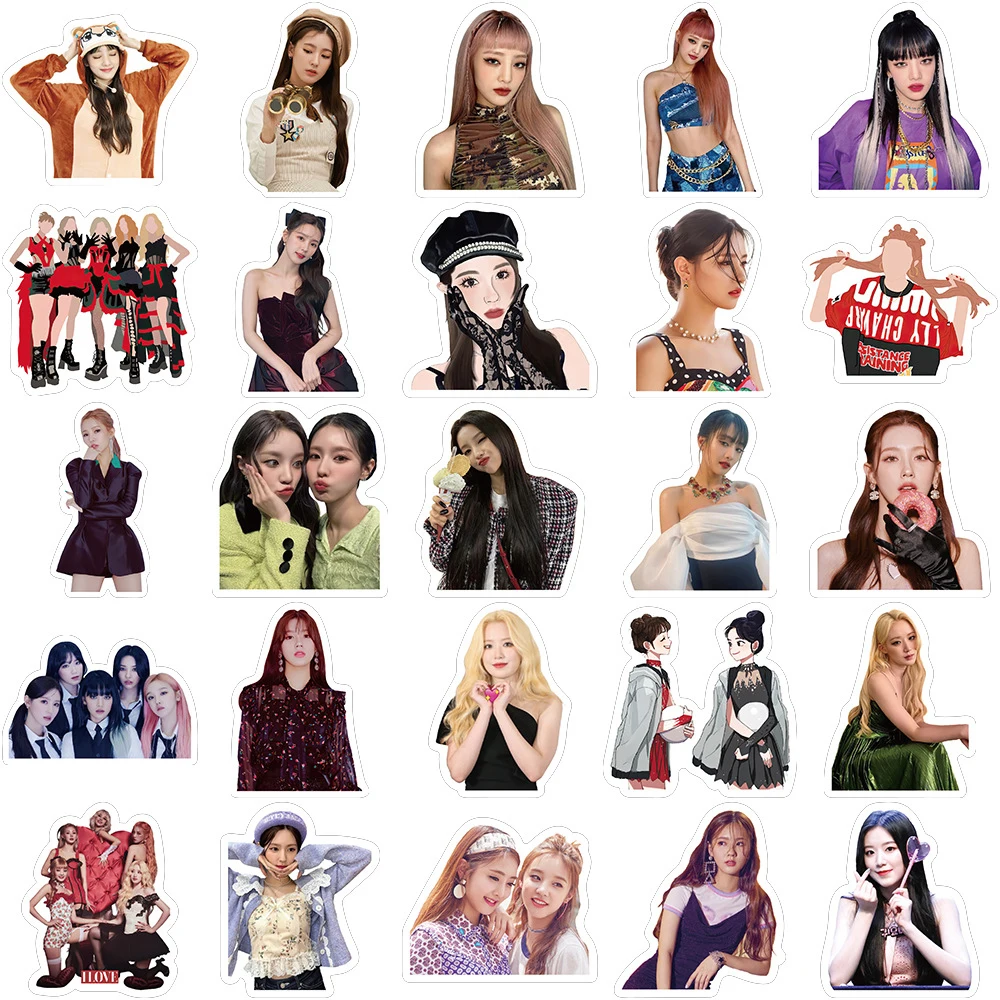 10/30/50pcs Kpop (G)I-DLE Stickers Korean Idol Girl Group Decals for Lomo Card Album I-DLE Girls Burn Photo Card Postcard Gifts