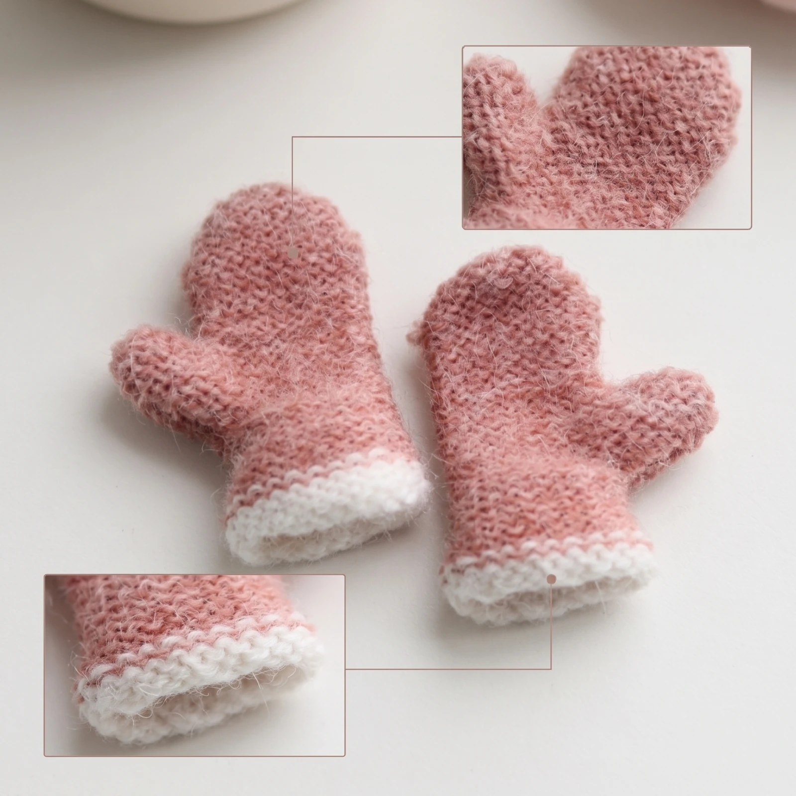 Knit Mitten Ornaments Small Mitten Ornaments Knitted Mittens with Cuffs Festive Lightweight for Decorators, Christmas Tree