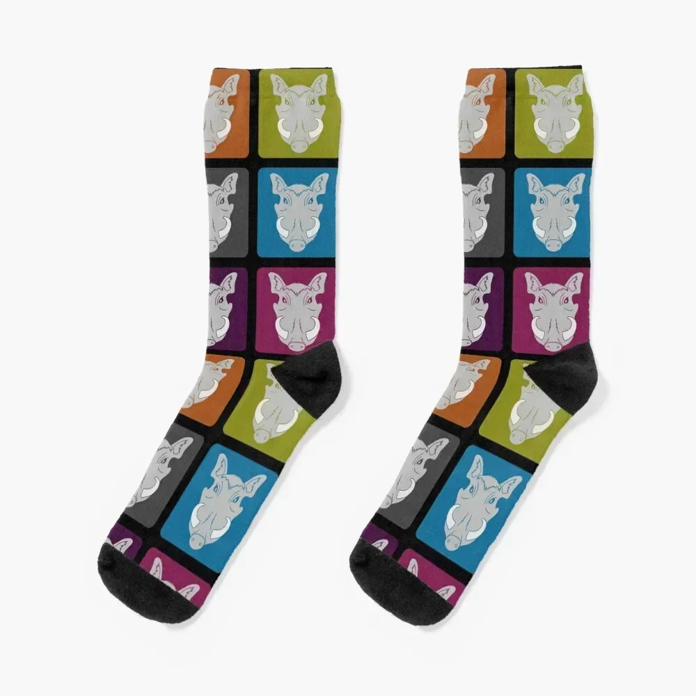 

Rainbow Warthog Faces Socks cute crazy hiphop compression Socks Woman Men's