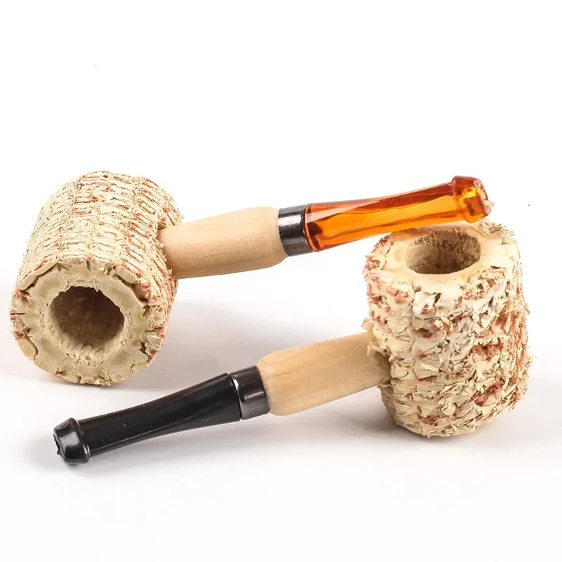 10Pcs/Lot Creative Corn Cob Grass Smoking Pipe Portable Disposable Filter Natural Dry Herb Tobacco Pipes Smoke Accessories